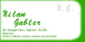 milan gabler business card