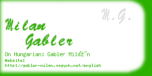 milan gabler business card